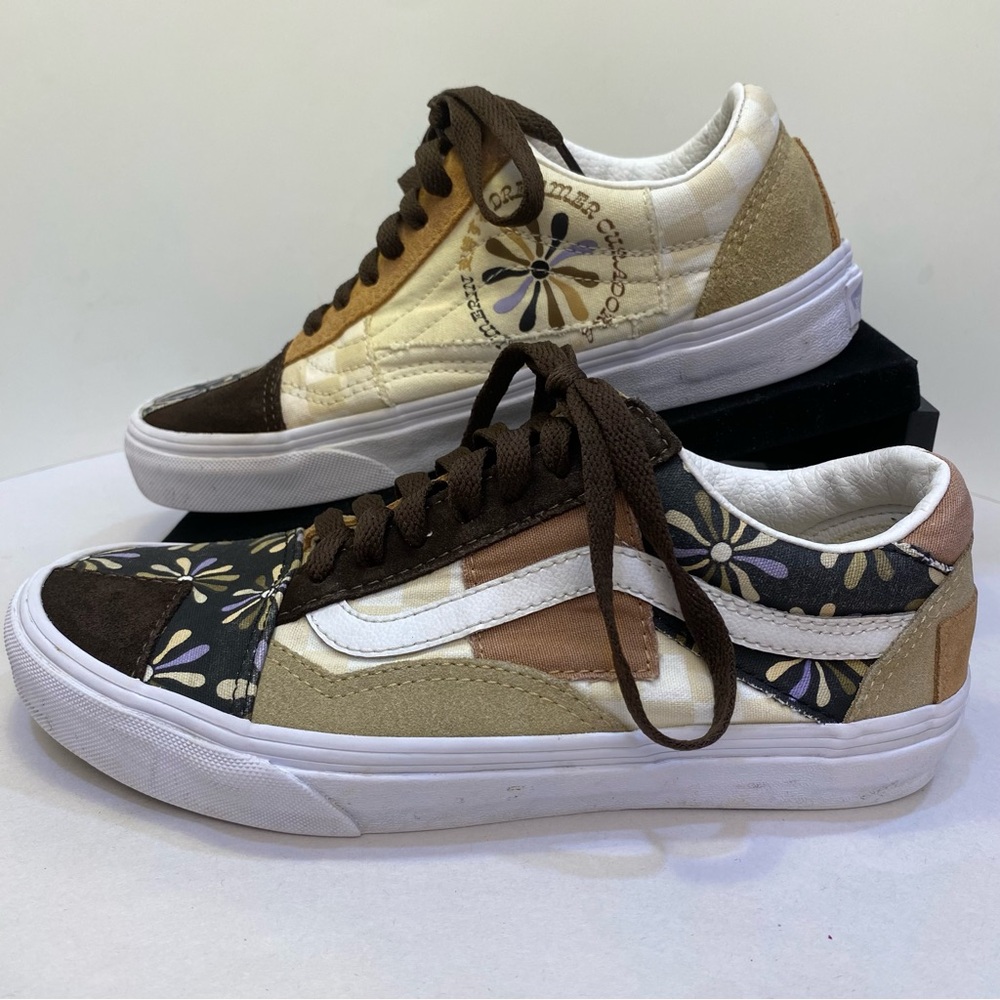 Vans Old Skool Patchwork Floral Canvas Sneakers Womens Size 7